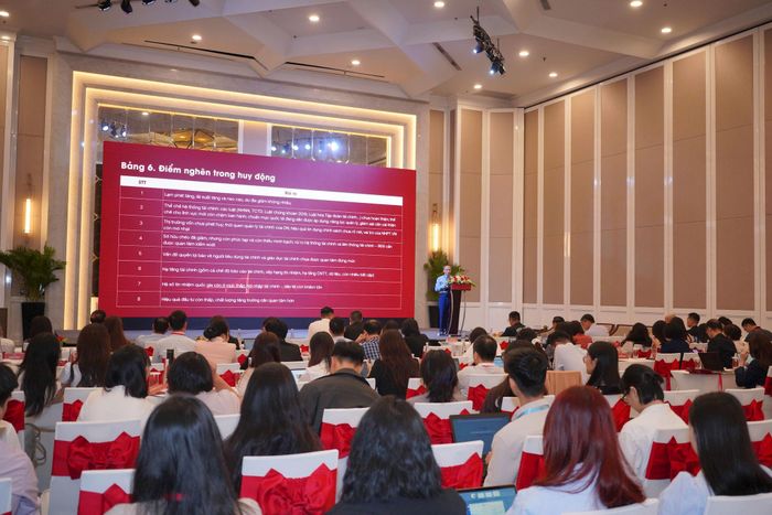 Quang cảnh hội thảo “Khơi thông dòng vốn, giải phóng nguồn lực cho mục tiêu tăng trưởng hai con số”. Ảnh: BTC