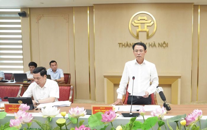 Phó Bí thư Thường trực Thành ủy Hà Nội Nguyễn Trọng Đông phát biểu kết luận. Ảnh Phạm Hùng
