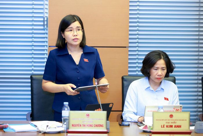 Đại biểu Nguyễn Thị Hồng Chương phát biểu thảo luận. Ảnh: Văn Tuyến