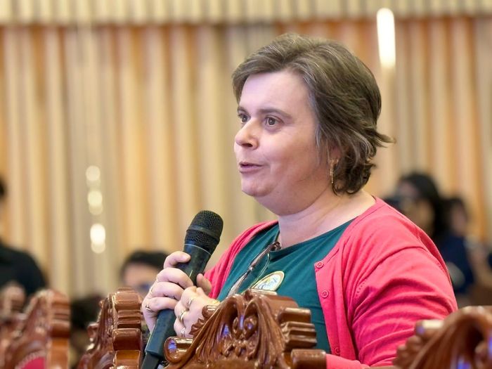 Bà Kate Huth, đại diện Đại học Griffith, bang Queensland, Australia, chia sẻ tại hội thảo. Ảnh: Kiều Thoan Thu