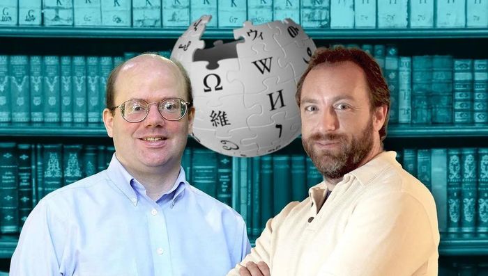  Hai nhà sáng lập Larry Sanger và Jimmy Wales. Ảnh: Radio France. 