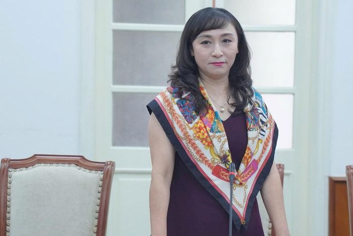 Bà Hoàng Kim Anh, Trưởng khoa Múa, Trường Đại học Sân khấu - Điện ảnh Hà Nội chia sẻ tại sự kiện