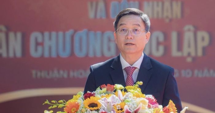 Ông Nguyễn Đình Trung, Bí thư Thành uỷ Huế phát biểu. Ảnh: Văn Dũng - TTXVN