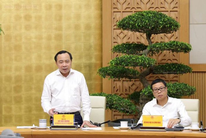 Bộ trưởng Bộ Khoa học và Công nghệ (KH&CN) Vũ Hải Quân phát biểu tại hội nghị - Ảnh: chinhphu.vn/Gia Huy