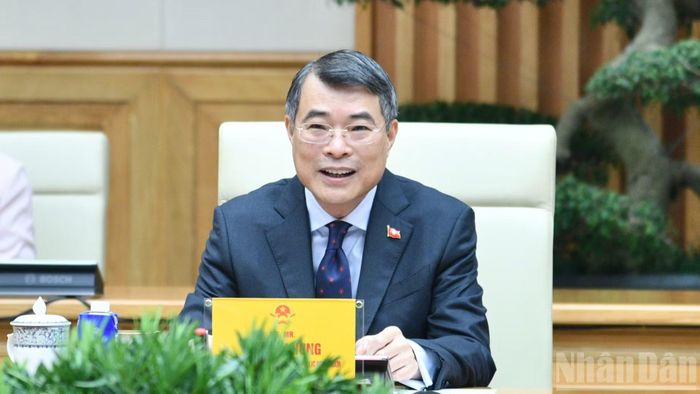 Thủ tướng Chính phủ Lê Minh Hưng phát biểu﻿ ý kiến tại buổi tiếp. (Ảnh: THANH GIANG)