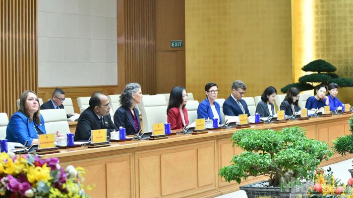 Lãnh đạo các tổ chức Liên hợp quốc tại Việt Nam tham dự buổi tiếp. (Ảnh: THANH GIANG)