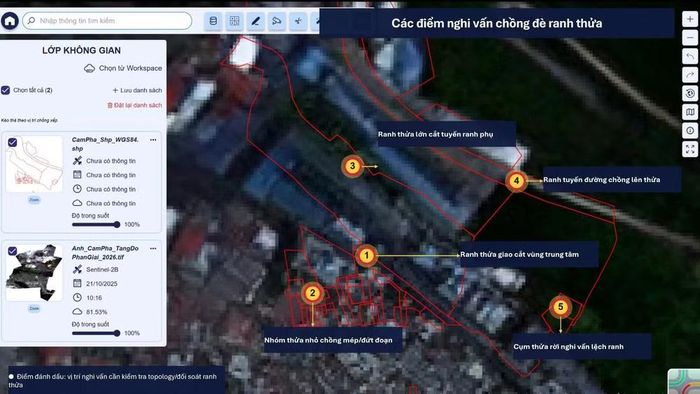 Công nghệ viễn thám và UAV hỗ trợ khoanh vùng phạm vi dữ liệu. (Ảnh: VNPT)