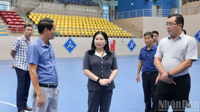 Lãnh đạo tỉnh Lào Cai kiểm tra công tác tổ chức Đại hội Thể dục thể thao tỉnh Lào Cai lần thứ I, năm 2026. (Ảnh: Ban Tổ chức)