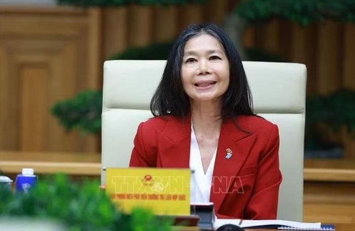 Bà Pauline Tamesis, Điều phối viên Thường trú Liên hợp quốc tại Việt Nam phát biểu. Ảnh: TTXVN
