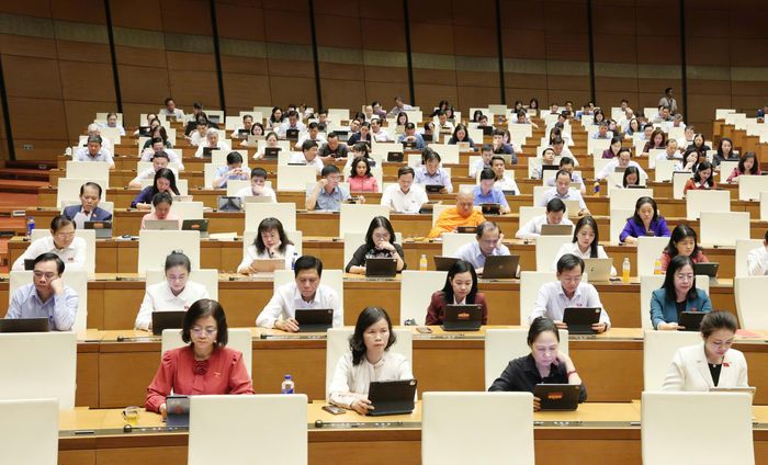  Đại biểu Quốc hội dự họp tại Hội trường Diên Hồng. Ảnh: QUANG PHÚC 