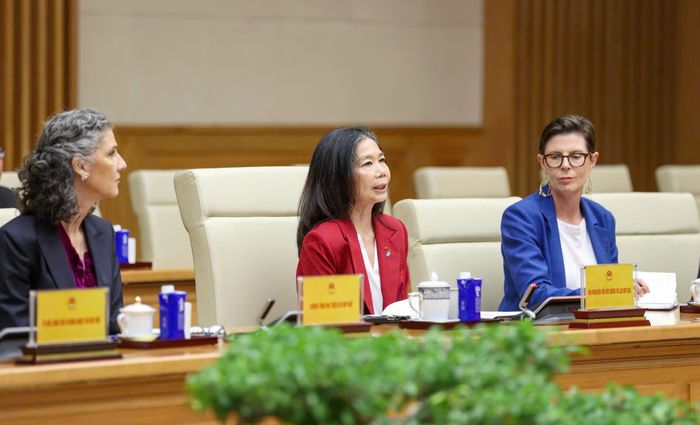  Bà Pauline Tamesis, Điều phối viên Thường trú và Trưởng đại diện các tổ chức Liên hợp quốc tại Việt Nam phát biểu. Ảnh: VIẾT CHUNG 