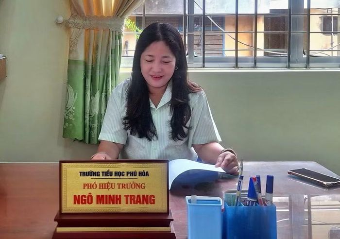 Cô Ngô Minh Trang, Phó Hiệu trưởng Trường Tiểu học Phú Hòa (xã Phú Hòa, tỉnh An Giang). Ảnh: TN.