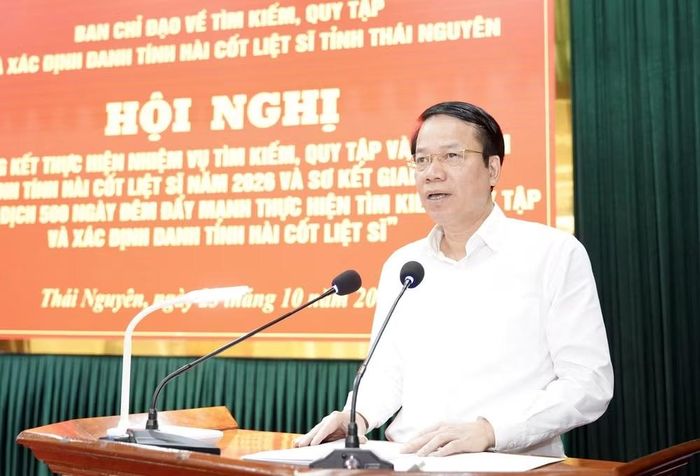 Ông Dương Văn Lượng, Phó Chủ tịch UBND tỉnh, Trưởng Ban Chỉ đạo 515 tỉnh phát biểu tại hội nghị. Ảnh: thainguyen.gov.vn