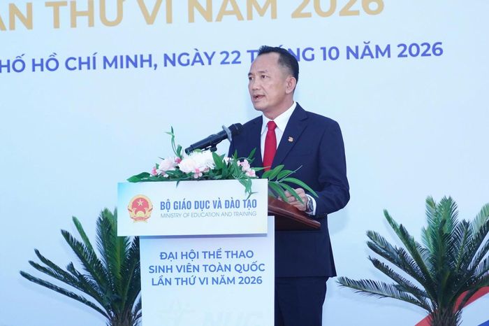 Ông Võ Quốc Thắng, Bí thư Đảng ủy, Hiệu trưởng Trường Đại học Thể dục thể thao TP.HCM, đại diện đơn vị đăng cai