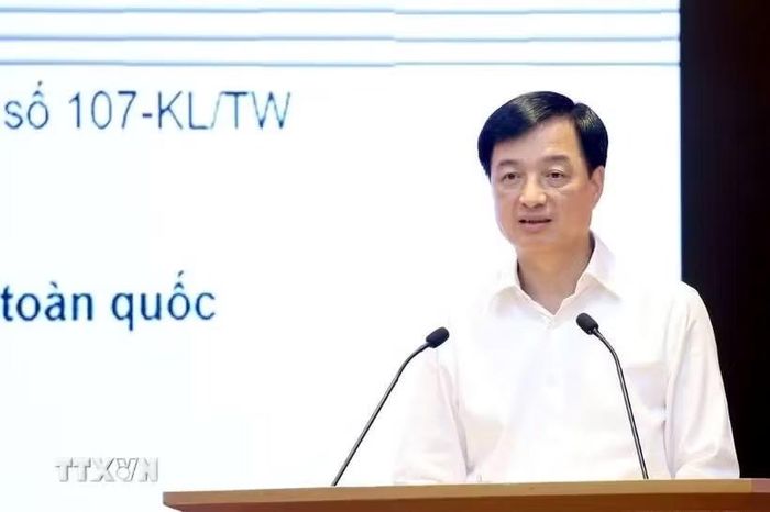 Trưởng Ban Tổ chức Trung ương Nguyễn Duy Ngọc phát biểu. Ảnh: TTXVN.