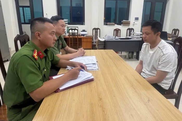 Đối tượng Hào tại cơ quan công an.