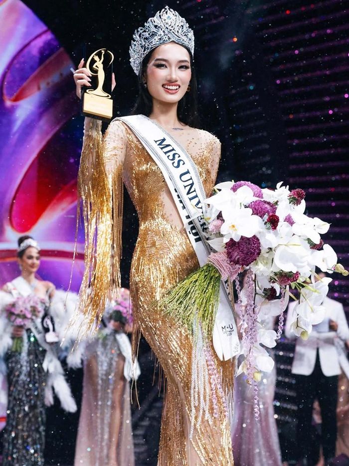 Hoa hậu Quỳnh Anh trong đêm đăng quang Miss Universe Vietnam 2026. Ảnh: BTC
