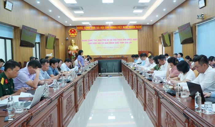  Gia Lai làm việc với đoàn công tác Ban Thư ký và các Tiểu ban APEC 2027 về công tác chuẩn bị hội nghị. Ảnh: Cổng TTĐT Gia Lai