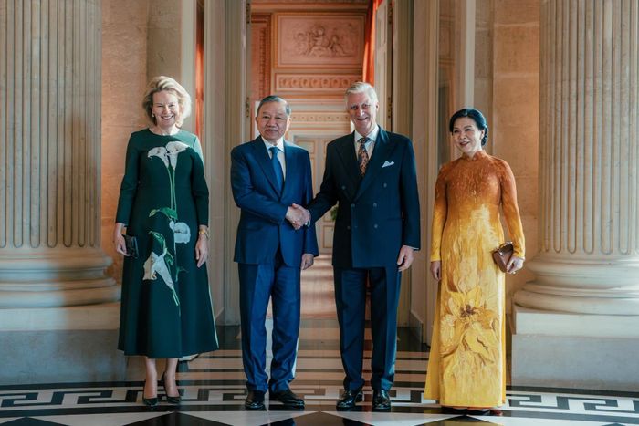 Tổng Bí thư, Chủ tịch nước Tô Lâm và Phu nhân đã có cuộc hội kiến với Nhà vua Bỉ Philippe và Hoàng hậu Mathilde. Ảnh: Hoàng gia Bỉ