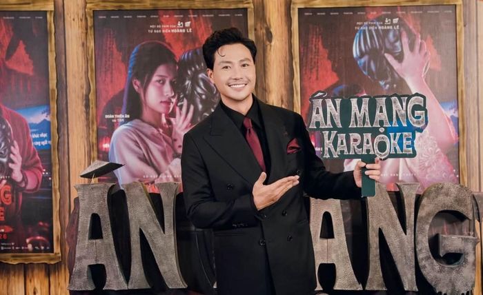 Thanh Sơn tại sự kiện ra mắt phim "Án mạng karaoke". 