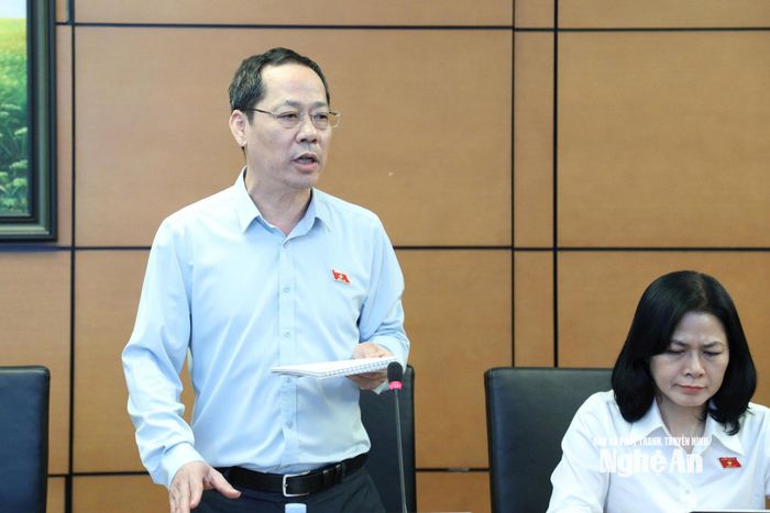 Đại biểu Quốc hội chuyên trách Trần Nhật Minh phát biểu thảo luận. Ảnh: Khánh Duy