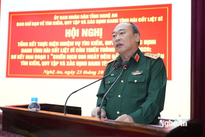 Thượng tướng Lê Quang Đạo - Phó Tổng Tham mưu trưởng Quân đội nhân dân Việt Nam phát biểu chỉ đạo tại hội nghị. Ảnh: Đình Tuyên