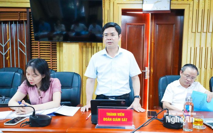 Bí thư Đảng uỷ, Chủ tịch HĐND xã Đại Đồng, thành viên đoàn giám sát kiến nghị Sở Giáo dục và Đào tạo cần tập trung tháo gỡ những khó khăn tại các trường sau sắp xếp liên quan đến nguồn kinh phí hoạt động và cơ sở vật chất. Ảnh: Mai Hoa
