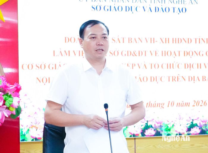 Trưởng ban Văn hoá và Xã hội, HĐND tỉnh Chu Đức Thái kết luận tại cuộc làm việc. Ảnh: Mai Hoa