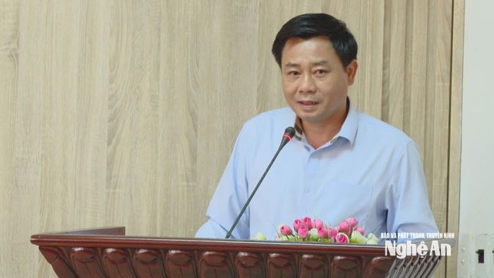 Đồng chí Hồ Lê Ngọc - Ủy viên Ban Thường vụ, Trưởng Ban Nội chính Tỉnh ủy phát biểu tại Lễ ký kết quy chế phối hợp. Ảnh : PV