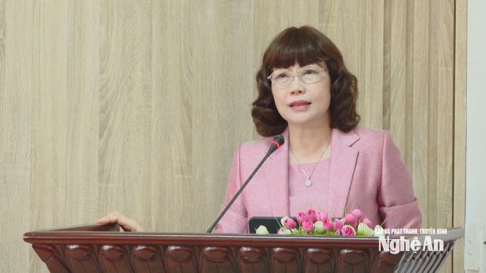 Đồng chí Nguyễn Thị Thu Thu – Giám đốc Ngân hàng Nhà nước Chi nhánh Khu vực 8 phát biểu tại lễ ký kết quy chế phối hợp. Ảnh: PV