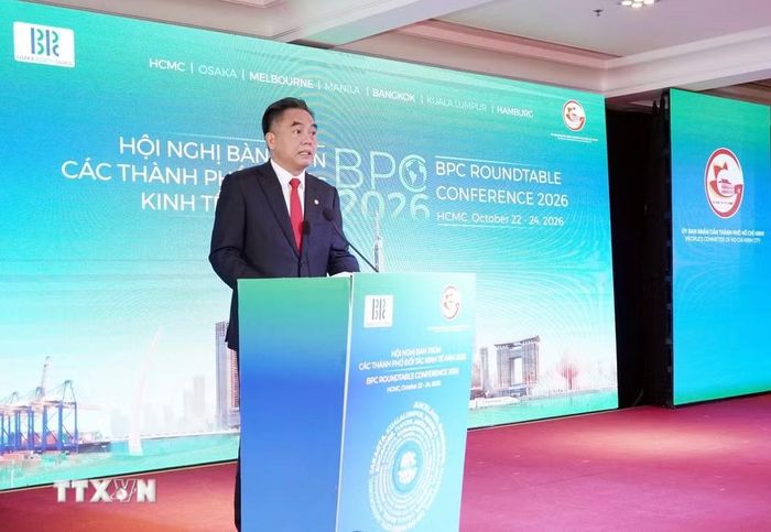 Ông Nguyễn Lộc Hà, Phó Chủ tịch Thường trực UBND Thành phố Hồ Chí Minh phát biểu tại Hội nghị. (Ảnh: Trung Tuyến/TTXVN)