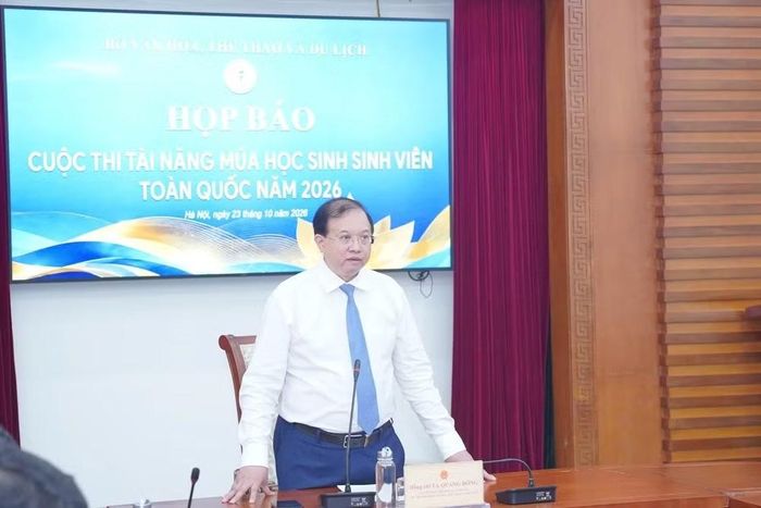 Thứ trưởng Bộ Văn hóa, Thể thao và Du lịch Tạ Quang Đông phát biểu. (Ảnh: Trần Huấn)