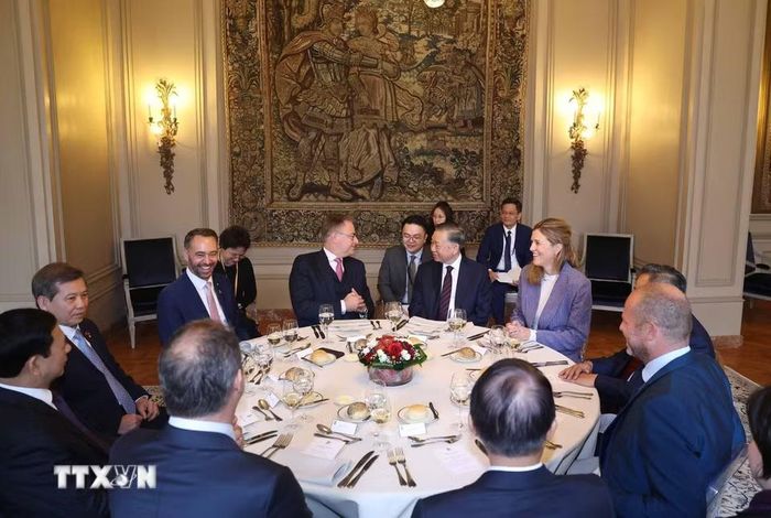 Sau gặp hẹp, Tổng Bí thư, Chủ tịch nước Tô Lâm dự hội đàm và chiêu đãi của Thủ tướng Bỉ Bart De Wever. (Ảnh: Thống Nhất/TTXVN)