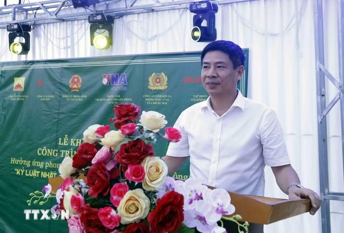 Phó Giám đốc Trung tâm Nội dung số và Truyền thông (Thông tấn xã Việt Nam) Hoàng Giang phát biểu. (Ảnh: Quang Quyết/TTXVN)