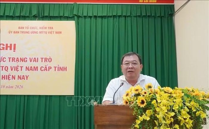 Ông Lê Thanh Việt, Phó Chủ tịch Thường trực Ủy ban MTTQ Việt Nam tỉnh An Giang, phát biểu.