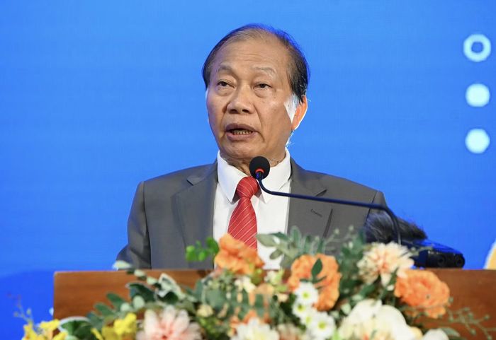 Ông Hoàng Quang Phòng, Phó Chủ tịch Liên đoàn Thương mại và Công nghiệp Việt Nam (VCCI) phát biểu tại chương trình.