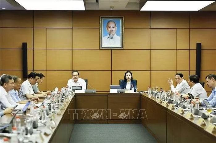 Chủ tịch Quốc hội Trần Thanh Mẫn, đại biểu Quốc hội Thành phố Hồ Chí Minh phát biểu. Ảnh: Doãn Tấn/TTXVN