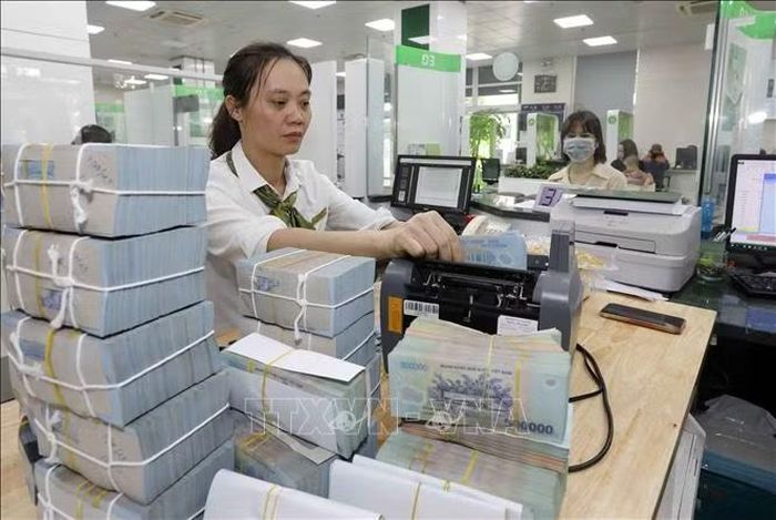 Khách hàng giao dịch tại Vietcombank chi nhánh Vĩnh Phúc. Ảnh minh họa: Trần Việt/TTXVN