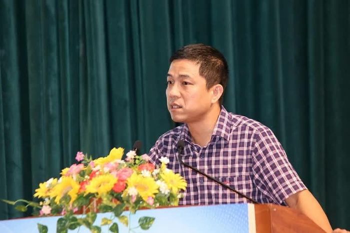Ông Lê Quốc Tuấn - Vụ Khoa học kỹ thuật và công nghệ (Bộ KH&CN), trình bày tham luận.