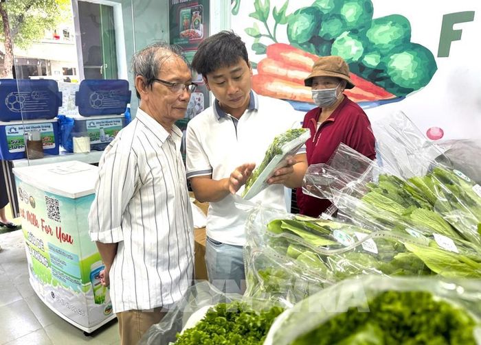 Sản phẩm rau sạch từ Hợp tác xã Tuấn Ngọc. Ảnh: Hương Giang - TTXVN