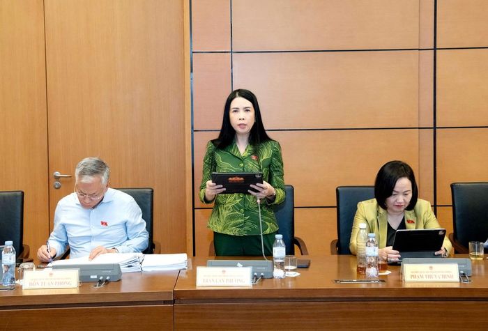 Đại biểu Trần Lan Phương đề nghị làm rõ điều kiện thu hồi đất, bảo vệ tiền ứng trước của người mua nhà và trách nhiệm của chủ đầu tư khi chuyển nhượng dự án. Ảnh: Lâm Hiển