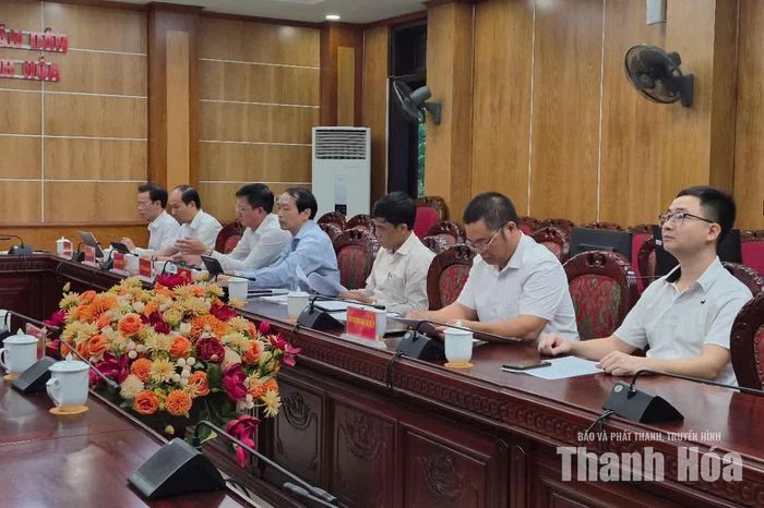 Đại biểu dự hội nghị tại điểm cầu Thanh Hóa.