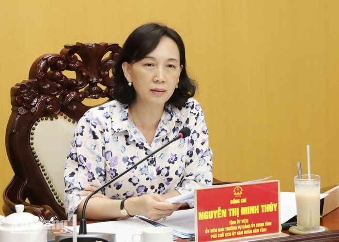Phó Chủ tịch UBND tỉnh An Giang Nguyễn Thị Minh Thúy kết luận buổi làm việc.
