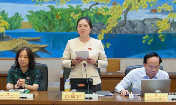  Đại biểu Leo Thị Lịch nêu ý kiến. 