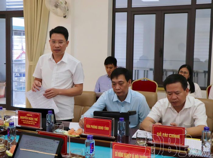 Lãnh đạo Văn phòng UBND tỉnh phát biểu tại buổi làm việc.