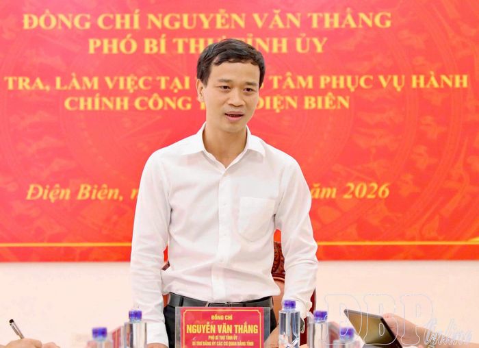 Đồng chí Nguyễn Văn Thắng, Phó Bí thư Tỉnh ủy phát biểu tại buổi làm việc.