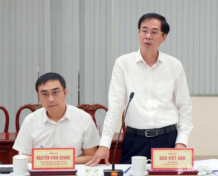 Ông Đào Việt Ánh, Phó Giám đốc Bảo hiểm xã hội Việt Nam phát biểu tại buổi làm việc. Ảnh: Hạnh Dung