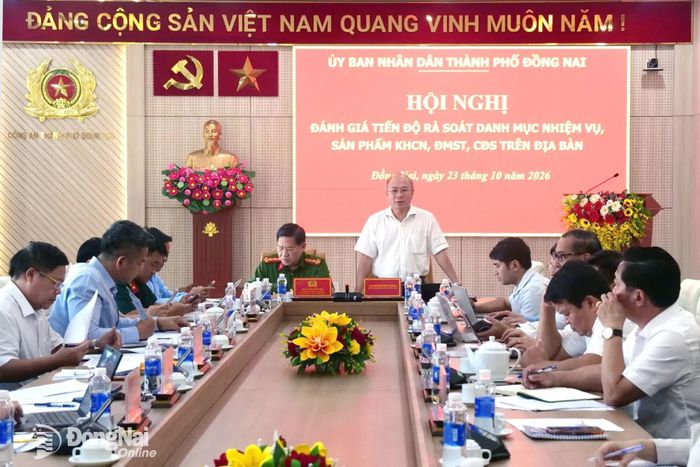 Ông Nguyễn Minh Quang, Phó Giám đốc phụ trách Sở Khoa học và Công nghệ phát biểu tại hội nghị. Ảnh: Hạnh Dung