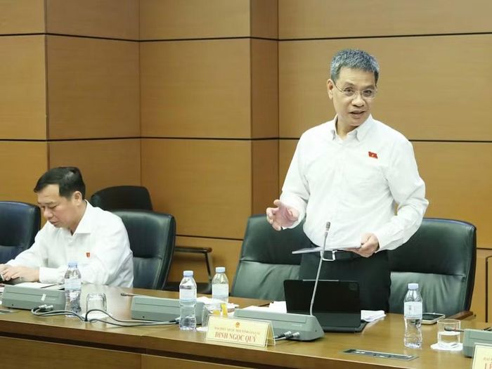 ĐB Đinh Ngọc Quý đề nghị rà soát sự thống nhất giữa quy định về các hành vi bị nghiêm cấm tại Điều 13 dự thảo luật với trình tự, thủ tục được giao Chính phủ quy định chi tiết. Ảnh: Đoàn ĐBQH tỉnh Gia Lai