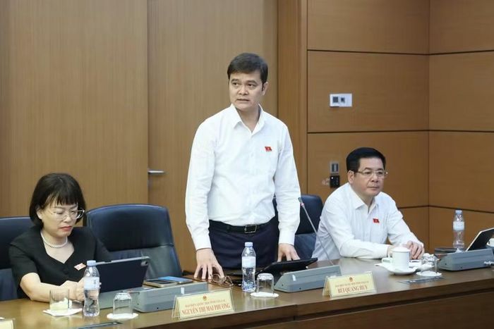 ĐB Bùi Quang Huy đề nghị làm rõ khái niệm “cấp trung ương, cấp tỉnh không tiếp cận được hoặc chưa tiếp cận được”, phân biệt giữa việc không thể tiếp cận thông tin và không thể tiếp cận địa bàn thực tế. Ảnh: Đoàn ĐBQH tỉnh Gia Lai